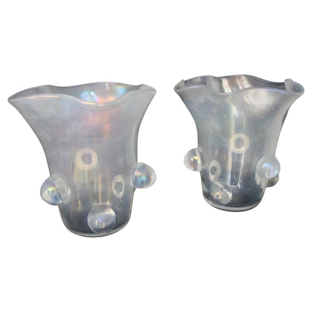Large Vases in Iridescent Murano Glass from Gino Cenedese, 2000s, Set of 2, in Flawless conditions. Designed from 2000