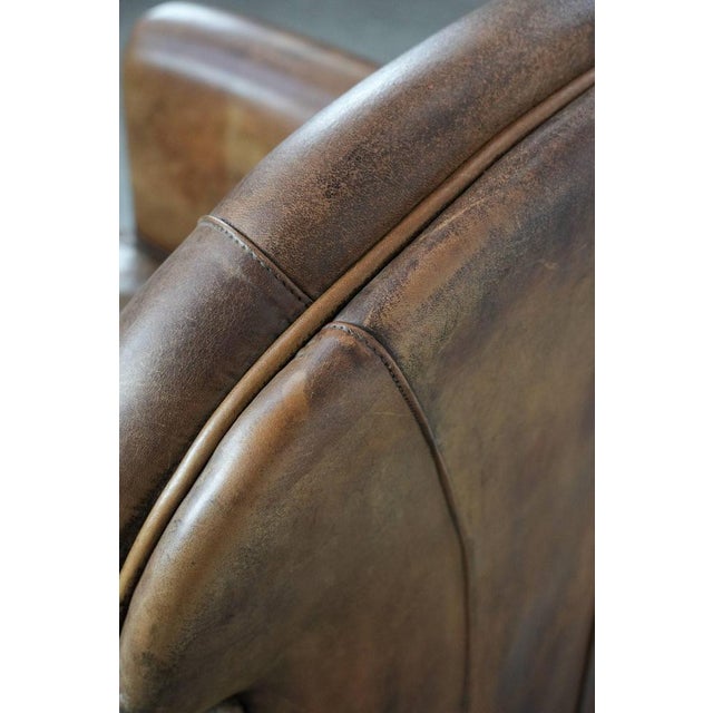 Vintage Club Chair in Sheepskin Leather For Sale - Image 13 of 14