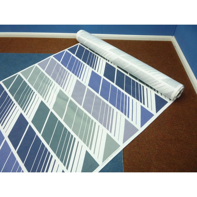 Blue Vintage Textile Fabric by Heidi Bernstiel for Collection Behr, 1970s For Sale - Image 8 of 11