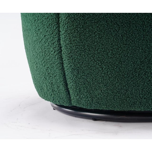 Cozy Swivel Barrel Chair, Modern Boucle Lounge Seating, Compact Accent Furniture For Sale - Image 16 of 17