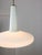 Metal Mid-Century Italian Brass and Opaline Hat Pendant Lamp For Sale - Image 7 of 15