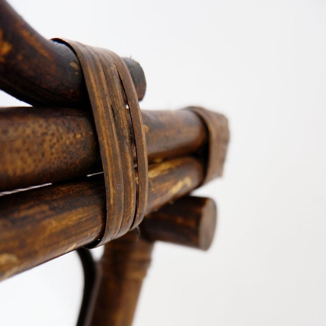 Mid-Century Colonial Style Bamboo Folding Tray Table, 1960s For Sale - Image 13 of 16