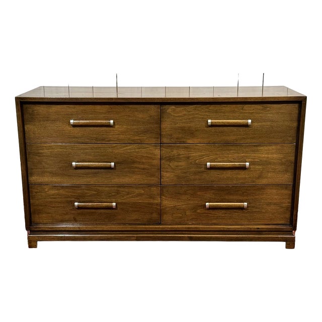 Art Deco Style Chest of Drawers in Walnut and Oak, 1950s For Sale