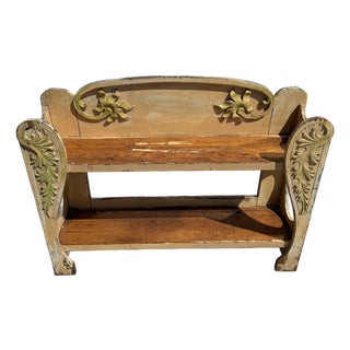 Antique Italian Floral Wooden Shelving For Sale
