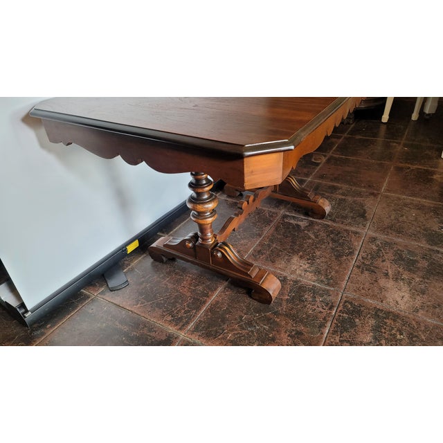 Antique 1930s Trestle Dining Table Spanish Revival For Sale - Image 9 of 10