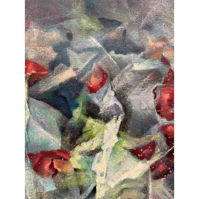 1960s Vintage Contemporary Abstract Oil Painting Marion De Sola Mendes For Sale - Image 5 of 10