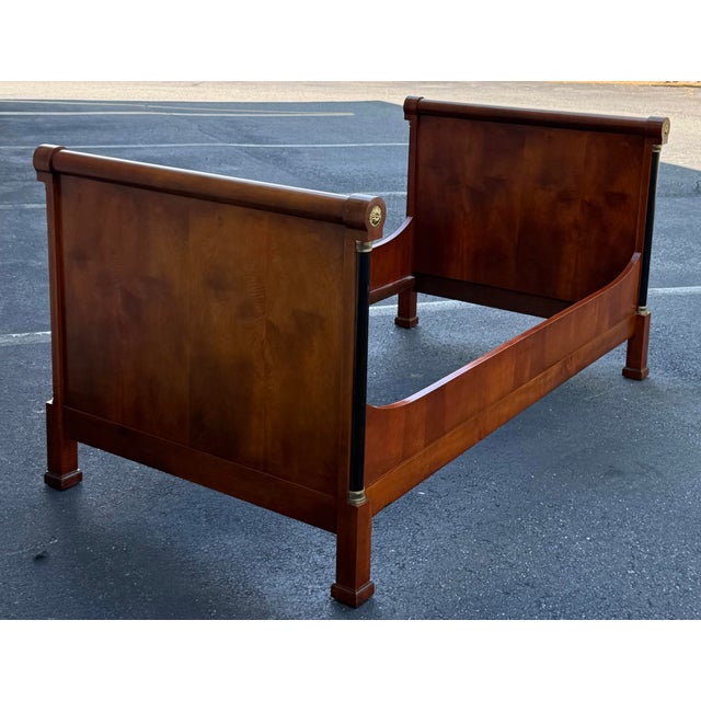 Brown French Empire Flame Mahogany Twin Bed For Sale - Image 8 of 8