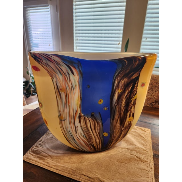 Monumental 15.5” Archimede Seguso Murano 'Carnevale' Glass Centerpiece - 10lbs" For Sale - Image 9 of 11