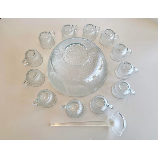 1980s Vintage French Holiday Punch Bowl With 12 Punch Cups, and Ladle -14 Pieces For Sale - Image 5 of 10
