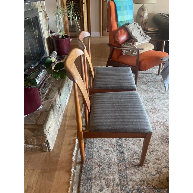 I purchased these quite a number of years back and had them appolstered in period mid century fabric professionally. These...