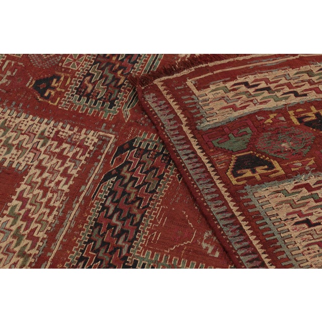 Antique Caucasian Soumak Rug With Tribal Motifs in Red Earthy Hues - Rug & Kilim For Sale - Image 10 of 10