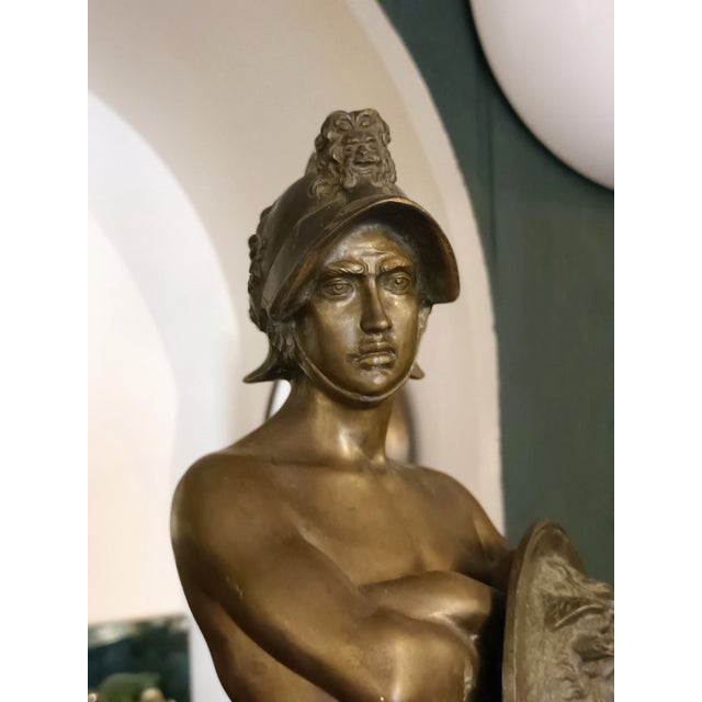 Bronze Perseus Sculpture on a Marble Base, Italy, 1900s For Sale - Image 3 of 9