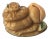 1980's Chinese Netsuke Style Coiled Snake /Serpent Carving With Long Life Peach For Sale