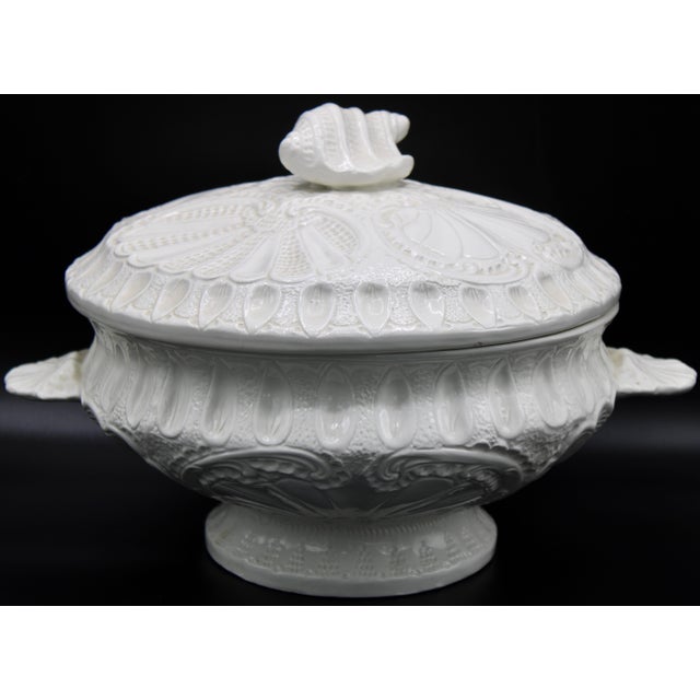 Large Italian Creamware Lidded Tureen With Ladle Chairish