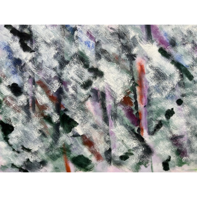 Paper 1999 "February" Abstract Landscape Oil Pastel Drawing For Sale - Image 7 of 8