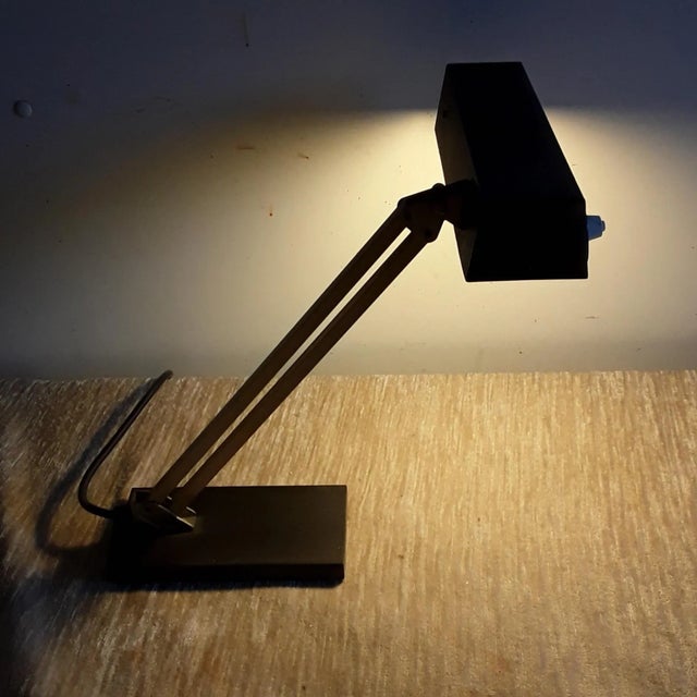 Vintage Desk Lamp With Black Rectangular Bottom Plate, 1960s For Sale - Image 3 of 7