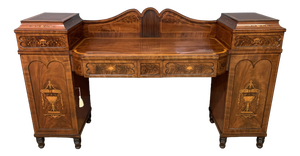 George III Inlaid Mahogany Pedestal Sideboard, 1800