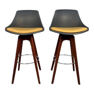 Pair of Mid-Century Modern Swivel Bar Stools, Circa 1970s