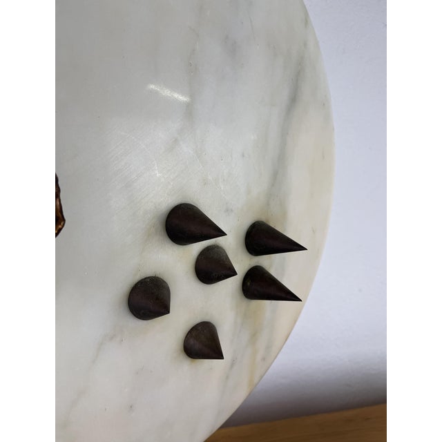 Modern Italian Artist, Modernist Double-Sided Sculpture, 1960s, Copper & Marble For Sale - Image 3 of 9