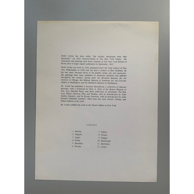 1974 Print Portfolio of Artists Caricatures by David Levine - Set of 14 For Sale - Image 4 of 18