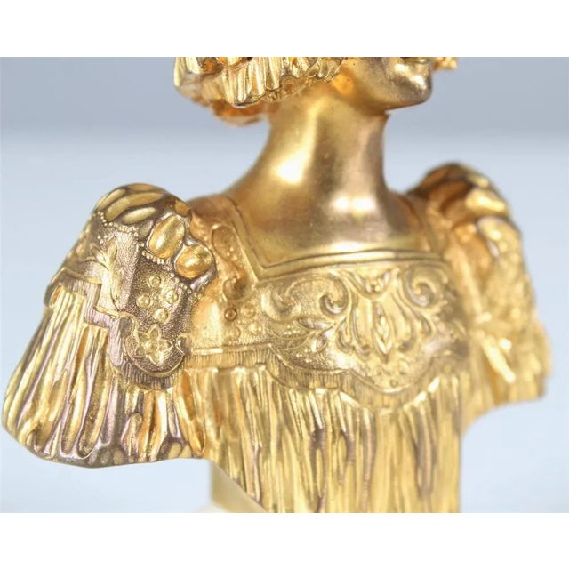 Gilded Bronze Bust of a Young Woman by Eugene Hannoteau, 1900 For Sale - Image 4 of 9