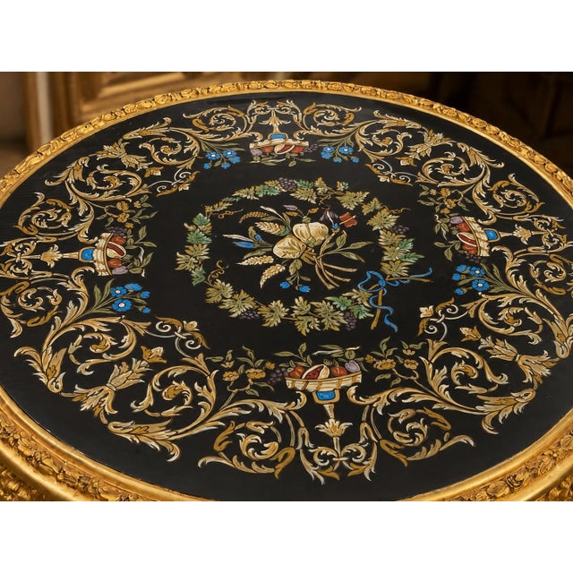 1980s Italian Artisan Baroque Gold Beech Floral Center Table For Sale - Image 14 of 18