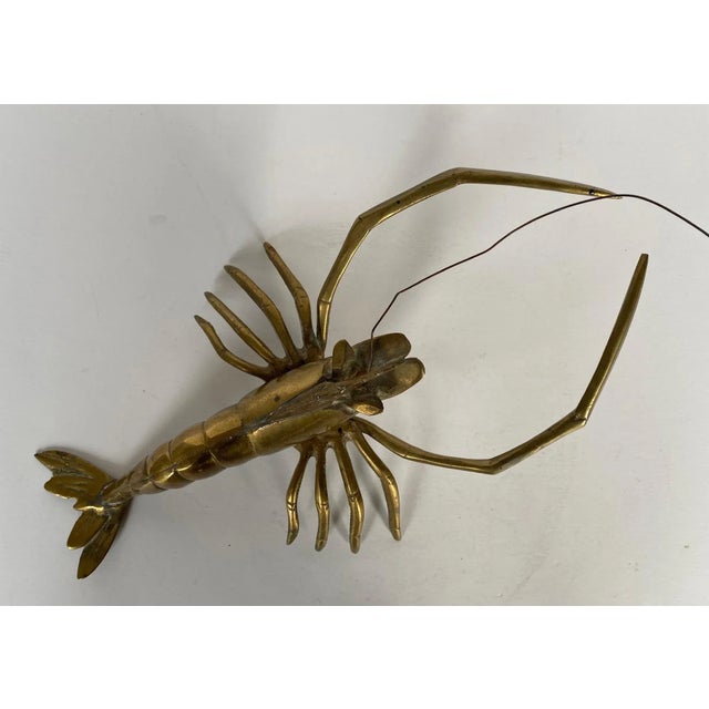 Vintage Mid-Century Modern Solid Brass Lobster Sculpture For Sale - Image 11 of 13