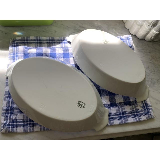 Vintage Large French Au Gratin Bakers by Apilco a Pair For Sale - Image 11 of 12