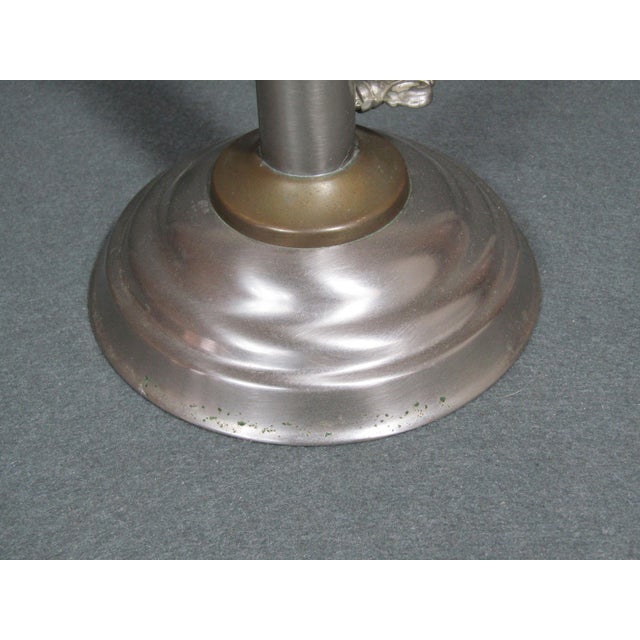 Metal Antique Mixed-Metal Push-Up Candlestick, Brass & Copper, 10.75"h For Sale - Image 7 of 8