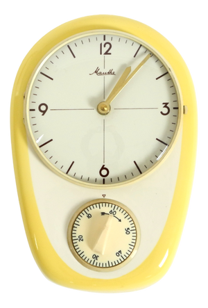 Mid-Century Modern Wall Clock by Mauthe with Glazed Ceramic Case, 1950s