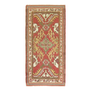 Early 20th Century Antique Oushak Small Runner - 3'2" x 5' For Sale