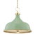 Hudson Valley Lighting Mark D. Sikes Painted No.1 3-Light Pendant, Aged Brass/Leaf Green Combo For Sale