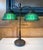 A Linenfold Favrile glass double student lamp from Tiffany Studio (1878-1933) circa 1910s. This rare model features two...