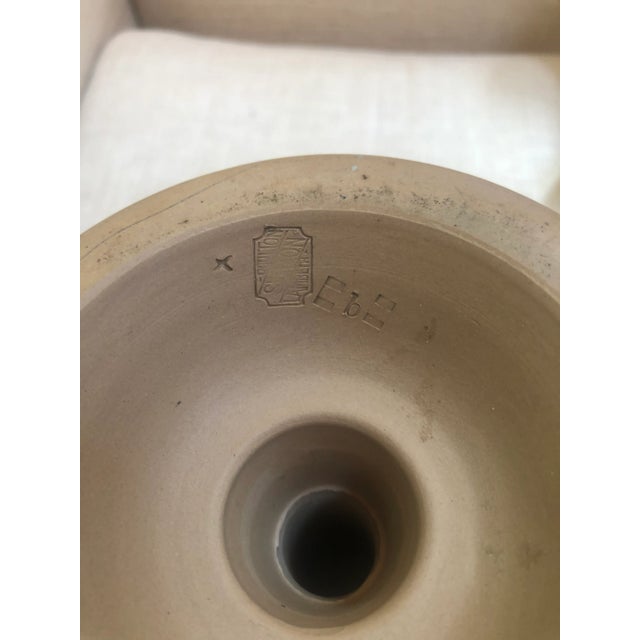 Ceramic Antique Pair of Doulton Lambeth Candlesticks For Sale - Image 7 of 9