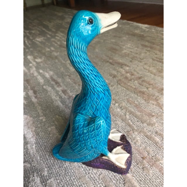 Late 19th Century Chinese Porcelain Turquoise Ducks, Set of Eight For Sale - Image 5 of 11