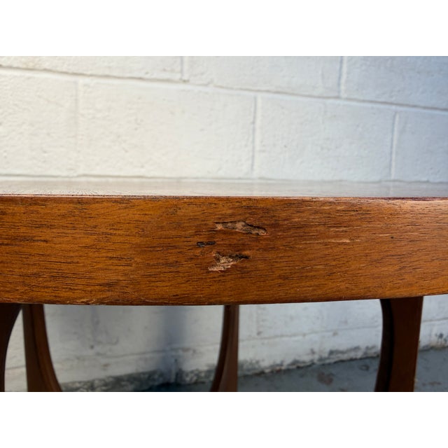 Mid 20th Century Brutalist Mid-Century Round Walnut Side Table Attributed to Broyhill Brasilia For Sale - Image 5 of 14