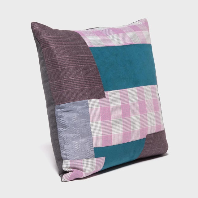 Early 21st Century Antique Japanese Suiting Throw Pillow For Sale - Image 5 of 6