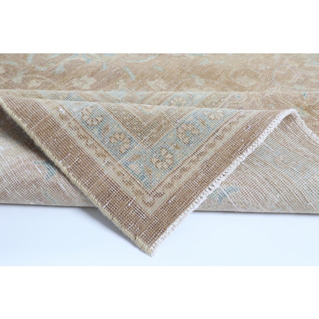 Sienna Vintage Hand-Knotted Tribal Rug – Soft Earth Tones & Floral Medallion - 9' 9'' X 13' 2'' For Sale - Image 8 of 11