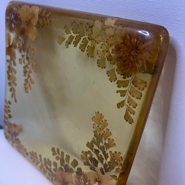 Vintage Lucite Resin Trivet Tray | Large 9.5” Square For Sale - Image 4 of 6