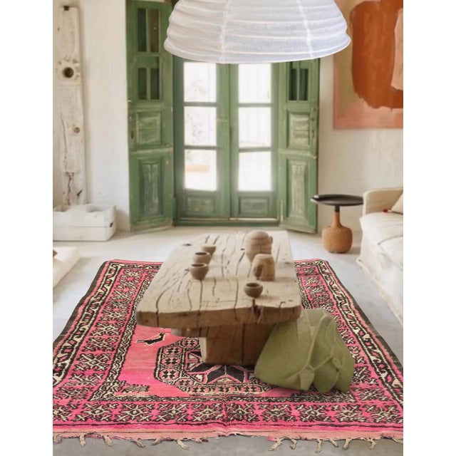 1980s Pink Moroccan Tribal Rug - 8.6 X 5.6 Ft For Sale - Image 5 of 6