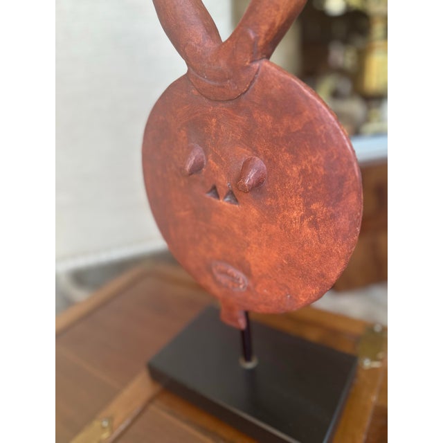 1980s Tribal Mask Sculpture For Sale - Image 5 of 7