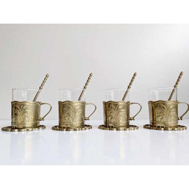 Gold Vintage Brass Cups from Gilde, 1970s, Set of 4 For Sale - Image 8 of 11