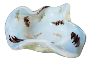 Vintage Gold Fleck and Opalescent Murano Bowl