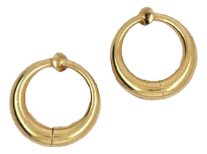 Late 20th Century 14k Yellow Gold Hoop Earrings