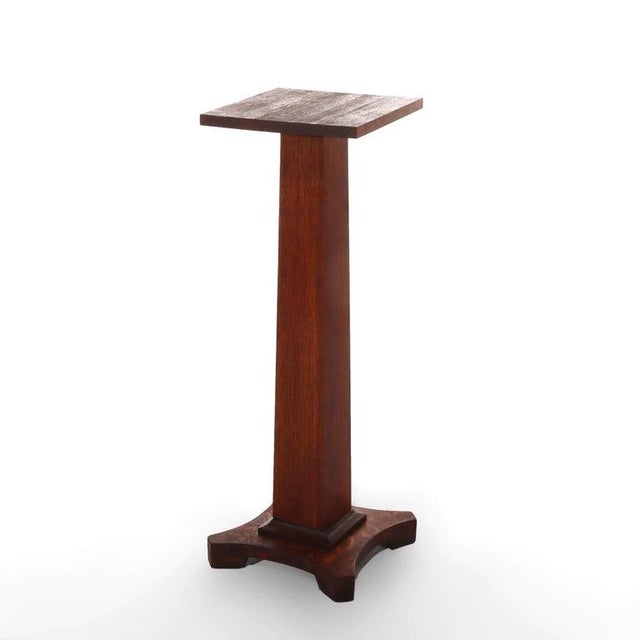 Antique Stickley School Arts & Crafts Mission Oak Plant Stand Unsigned C1920 Measures - 35 3/4" x 13" x 13" An example of...