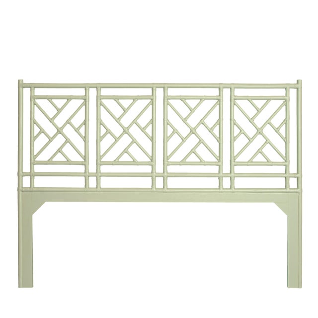 Not Yet Made - Made To Order Chippendale Platform Bed California King - Celery Green For Sale - Image 5 of 12