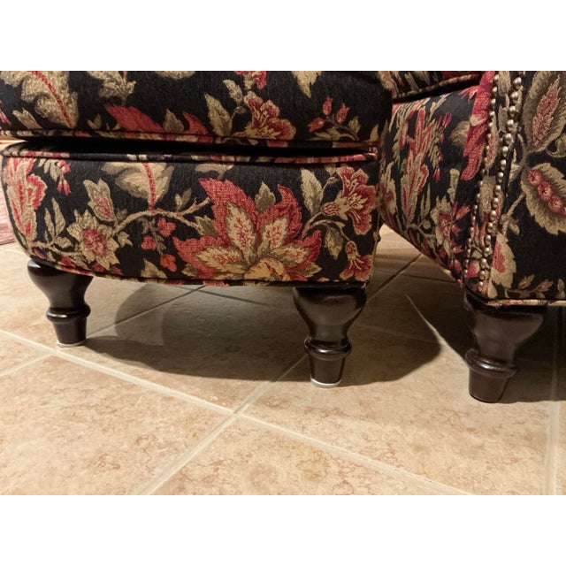 Smith Brothers of Berne Traditional Floral Tilt-Back Chair and Ottoman - Set of 2 For Sale - Image 9 of 17