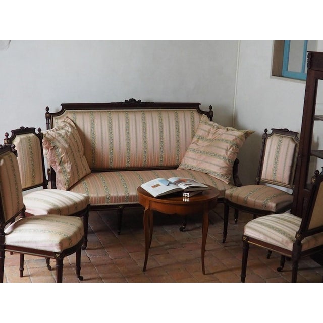 Vintage French Empire Style Sofa and Chairs, 1930s, Set of 5 For Sale - Image 11 of 11