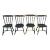 Antique Primitive Early 1800's Arrow Back Paint Decorated Side Chairs - Set of 4 For Sale