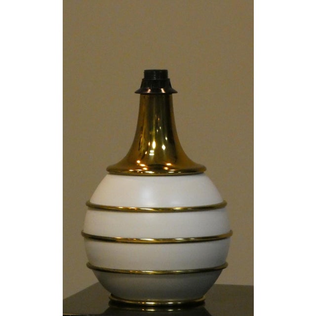 1970s Hollywood Regency Table Lamps with Brass Details by Tommaso Barbi, Italy, 1970s, Set of 2 For Sale - Image 5 of 18